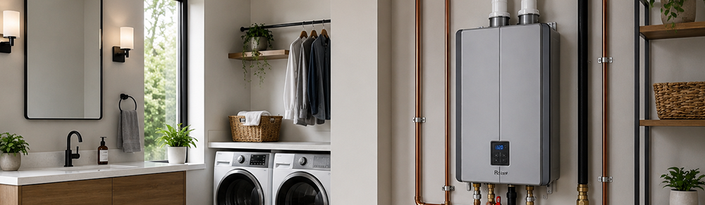 Wall-mounted tankless water heater for endless hot water supply